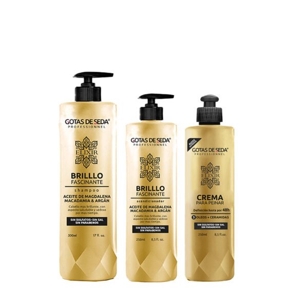 Línea Completa Brillos Fascinantes con Aceite de Magdalena, macadamia y argán