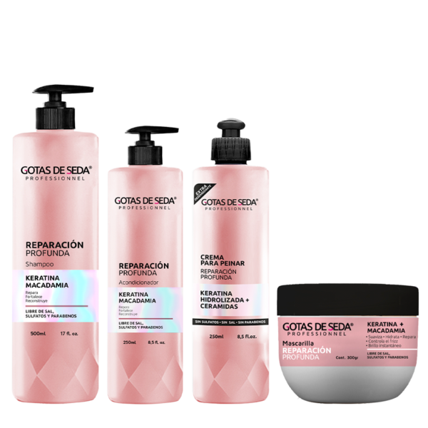 Línea Completa Reparación Profunda con Keratina y Macadamia